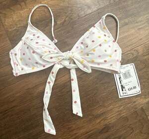 Cali For Nia Sunshine Polka Dot Bikini Top Size M